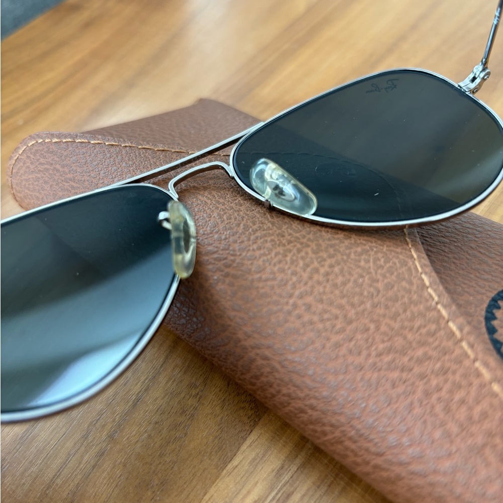 🔥Authentic Ray-Ban Classic Silver Aviator Sunglasses W3275 - Picture 9 of 10